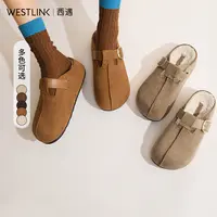 西遇一脚蹬勃肯鞋半拖女2025新款秋季懒人包头拖鞋增高厚底吐司鞋