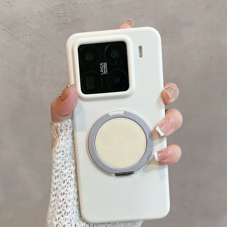 适用于小米15手机壳xiaomi15pro液态硬壳por带支架磁吸纯色保护套