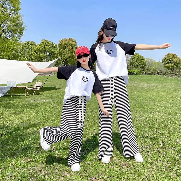 亲子装套装夏季2025新款炸街母女装不一样的洋气休闲运动两件套潮