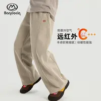 BANDOCIN/半度闲女童裤子冬季加绒加厚保暖户外休闲直筒裤运动裤