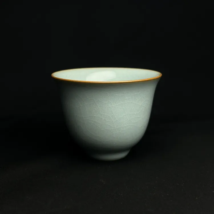 铃铛杯省工大师天青釉原矿汝瓷茶器