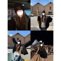 美式豹纹两面穿连帽颗粒绒卫衣外套女时尚高级长袖上衣 81260