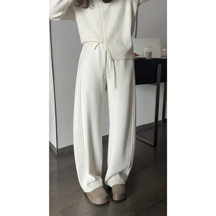 大婉酱微胖定制【萝卜裤】冬季加绒加厚慵懒休闲风百搭裤子女0333D 