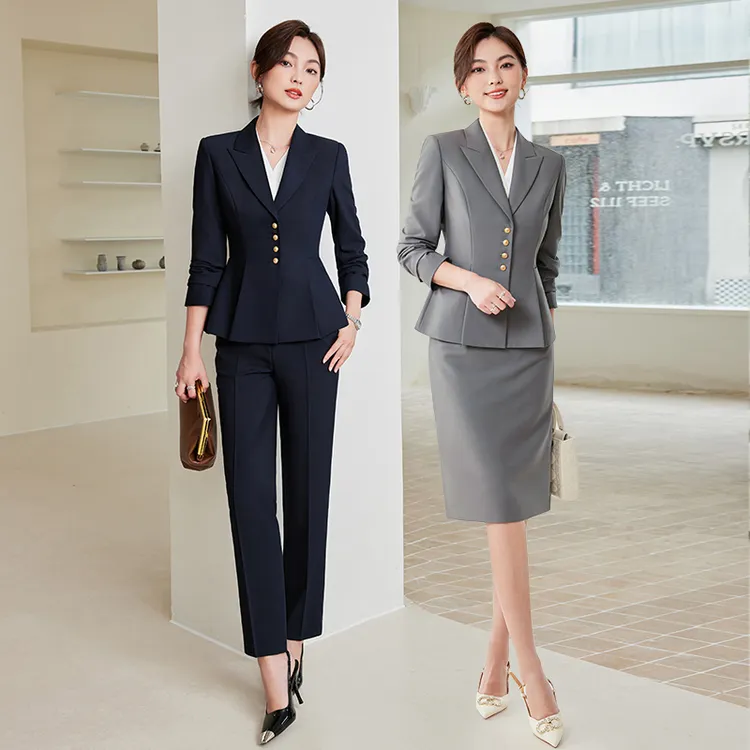 芭妃娅职业西装套装女秋季高级感珠宝店销售工作服通勤西服售楼部
