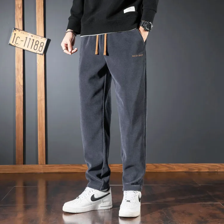 2025秋季新款长裤免烫休闲裤透气条绒休闲裤弹力卫裤百搭秋冬卫裤