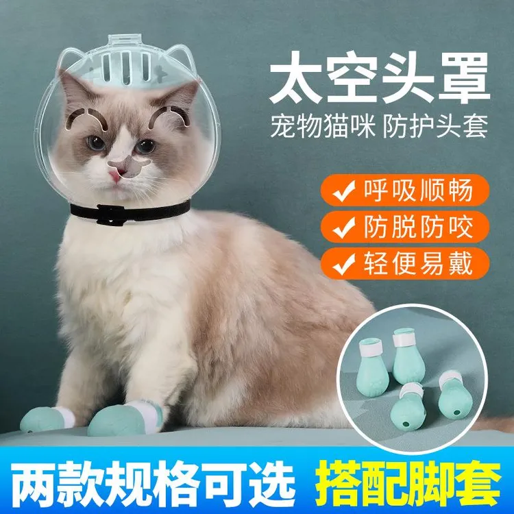 猫咪头套防舔防打架球形套猫项圈防抓圈宠物太空头罩防咬嘴套