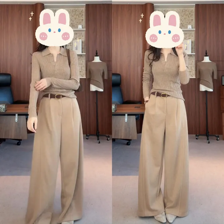 【水波纹POLO】2025秋冬新款衫+秋冬清冷系禅意衣服女BB50453