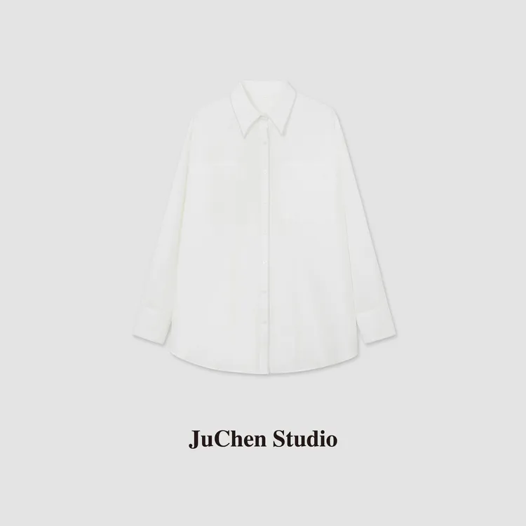 “随意摆弄超好玩”轻薄简约廓形抗皱防晒春夏长袖衬衫女 2302750