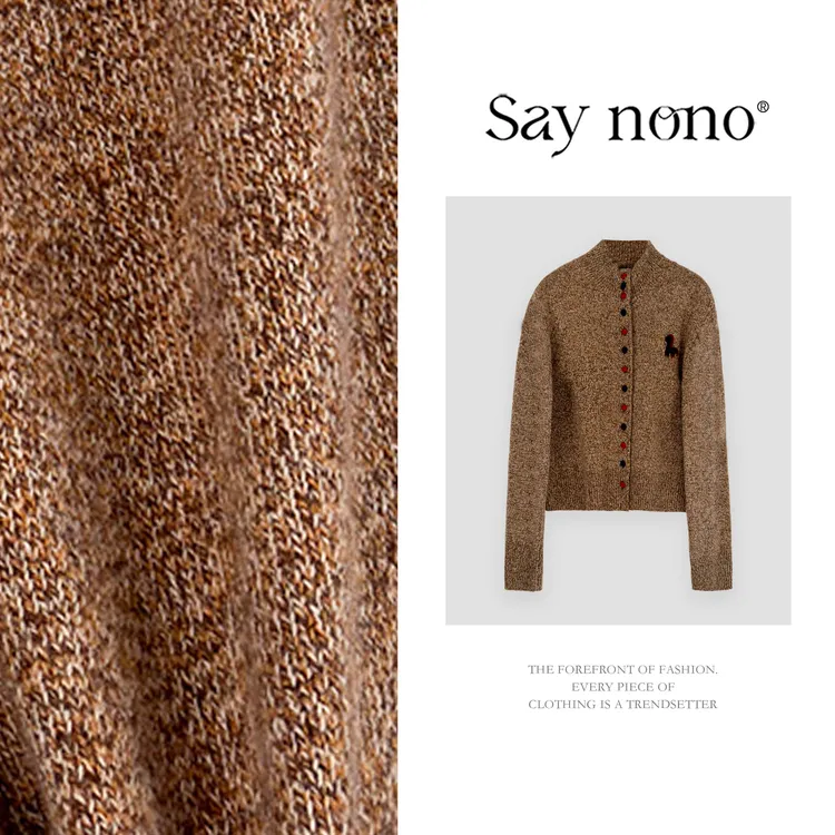 懒猫nono│Saynono 时尚显瘦慵懒风半高领绵羊毛针织上衣GM10271ZY