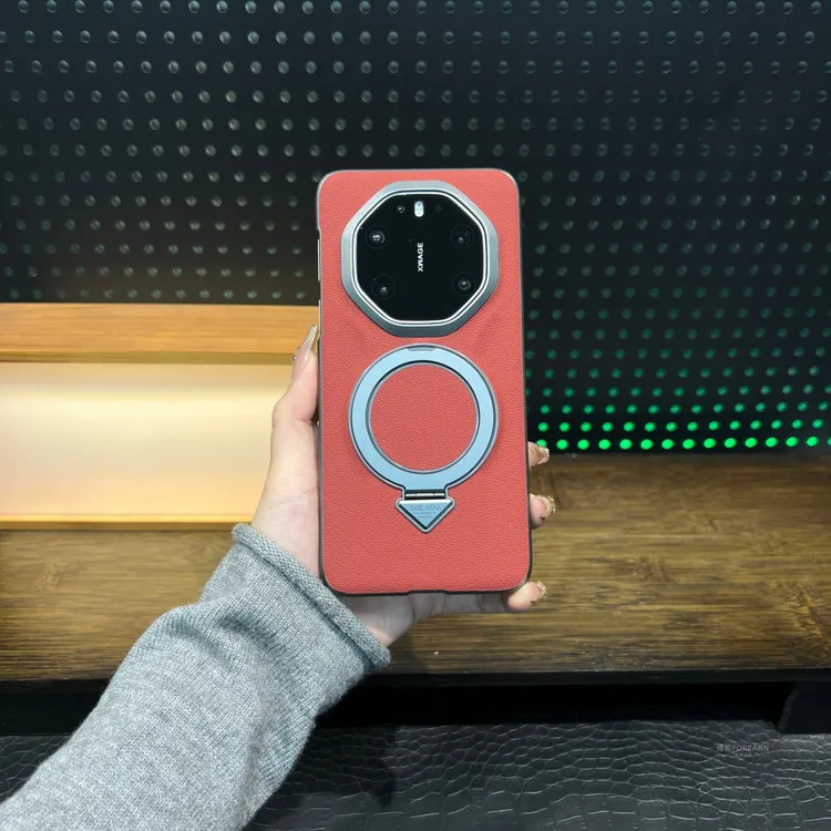 适用于华为mate80rs手机壳非凡大师真皮mate80sr旋转支架防摔磁吸