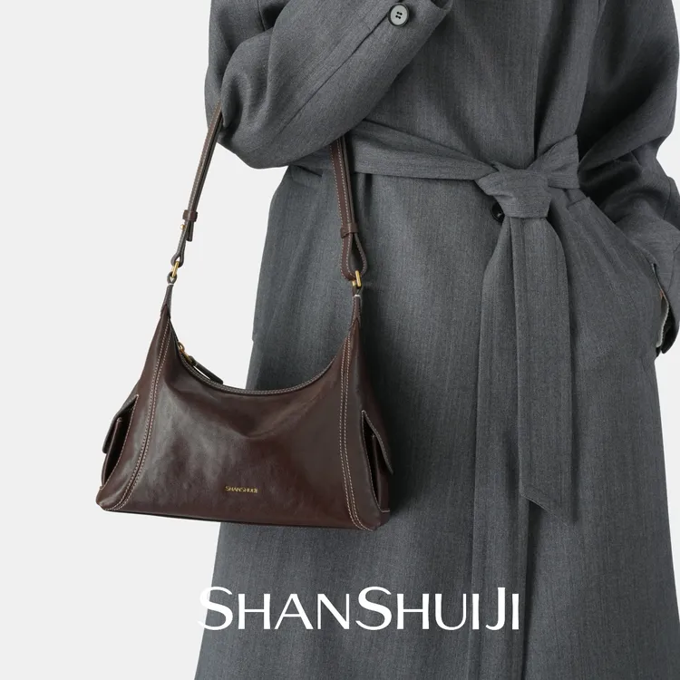 【山水集】檐下hobo包小号 头层植鞣牛皮单肩斜挎包秋冬时尚女包