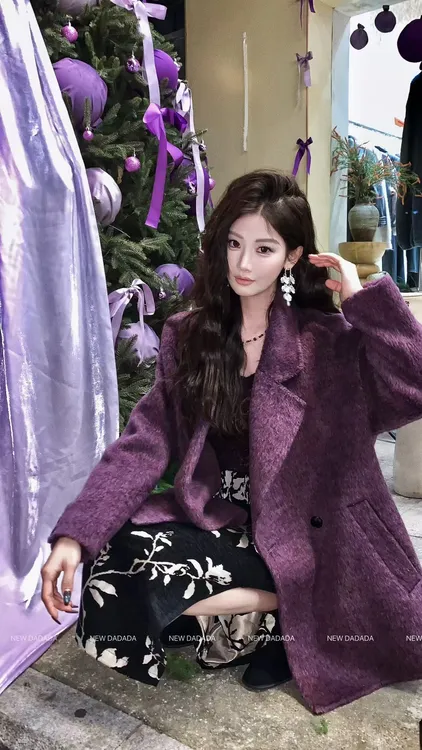 利达 NEW DADADA 冬季新款羊毛大衣秋冬高贵时尚女装外套CHM3070