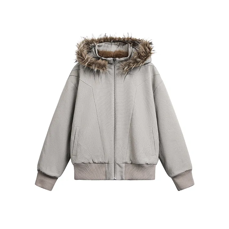 银狐座山狮加绒加厚外套男女可拆卸解构座山雕连帽水洗军帆布夹克