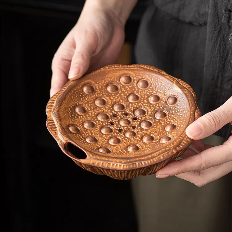 中式创意莲蓬壶承家用养茶壶隔热垫蓄水式功夫茶具干泡台茶道配件