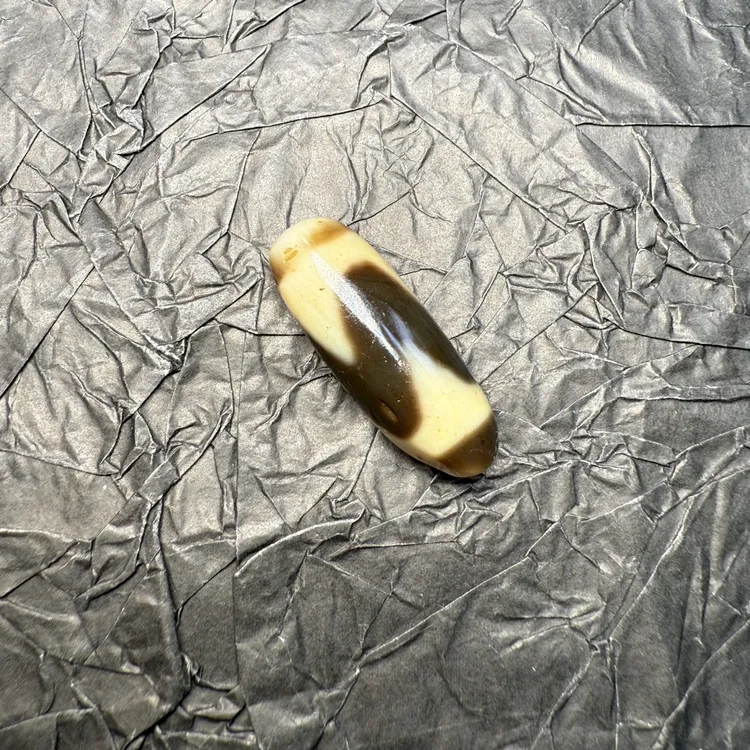 【藏纯珠宝】纯手工29.2mm牙牙玛瑙吊坠孤品放漏