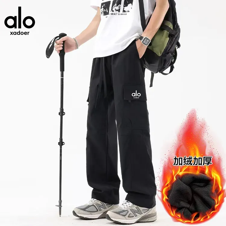 Aloxadoer秋冬男士百搭美式伞兵冲锋裤户外工装加厚直筒休闲长裤