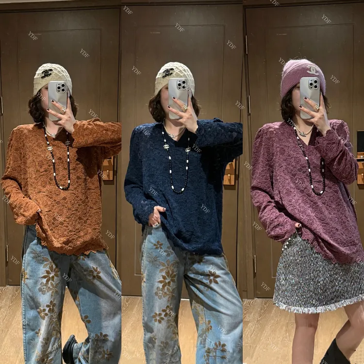 YDFSTUDIO小众【罗兰情调】欧货早秋重工刺绣钩花设计时尚百搭上衣