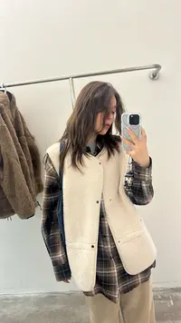 「ZDY」42170#Ins博主颗粒感滚边马甲