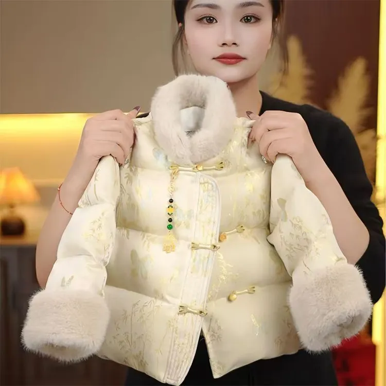 拜年女童棉服棉衣儿童2025新款加厚国风宝宝冬季外套中式棉袄