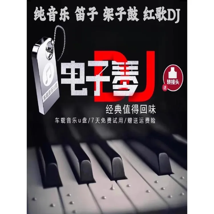 电子琴纯音乐车载U盘电吹管笛子红歌DJ重低音无损u优盘