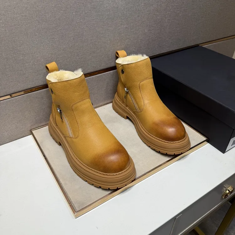 雪地靴男冬季新款马丁靴男士皮毛一体时尚潮流高级感加绒保暖潮鞋