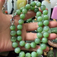 颈饰未镶嵌和田玉粉绿猫眼项链卡12