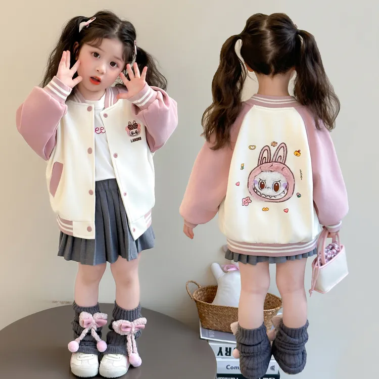 女童卡通外套洋气儿童春秋季新款女宝宝休闲棒球服小女孩上衣潮