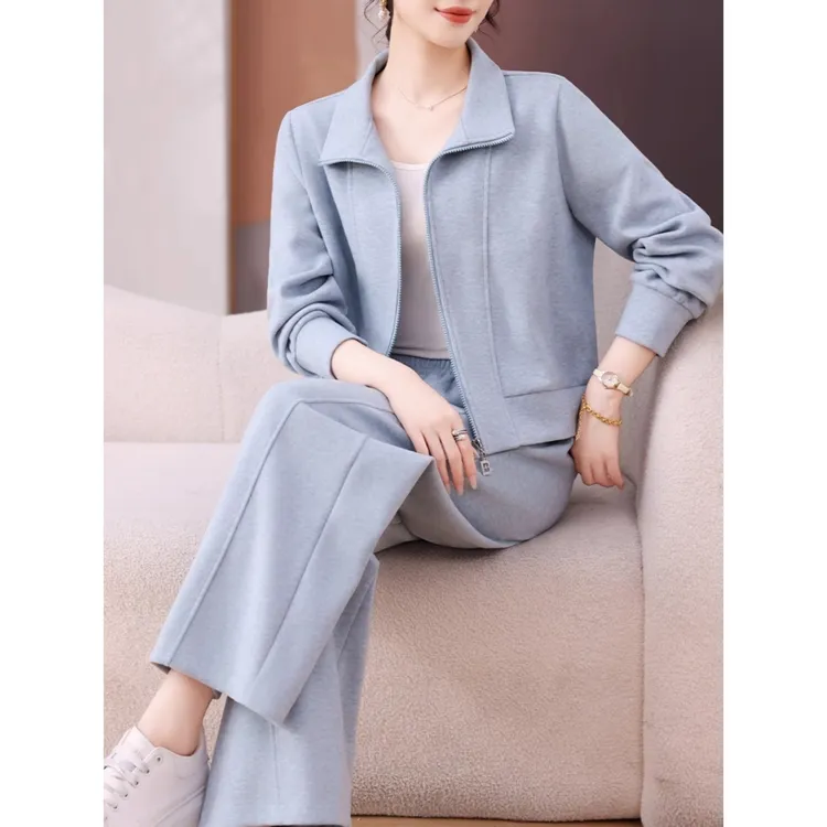 小个子妈妈秋装外套贵夫人上衣中老年运动服套装女春秋穿搭两件套