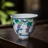 【钟家窑】斗彩葡萄杯单杯
