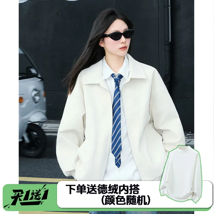 秋冬加厚翻领皮夹克男女机车服潮牌防风防寒情侣宽松男士外套