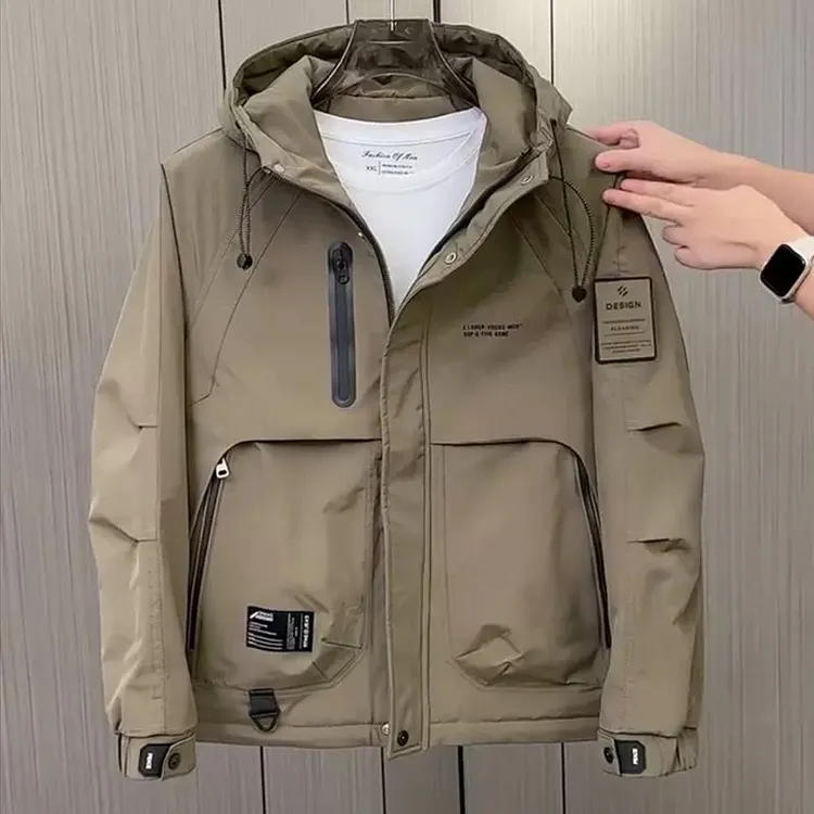 男士秋冬新款休闲百搭羽绒服时尚潮流高品质连帽短款加厚羽绒服男