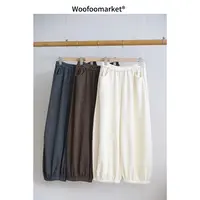  【海街日集】醋酸羊毛裤 加绒灯笼裤松紧腰九分裤女冬季 AWKZ025