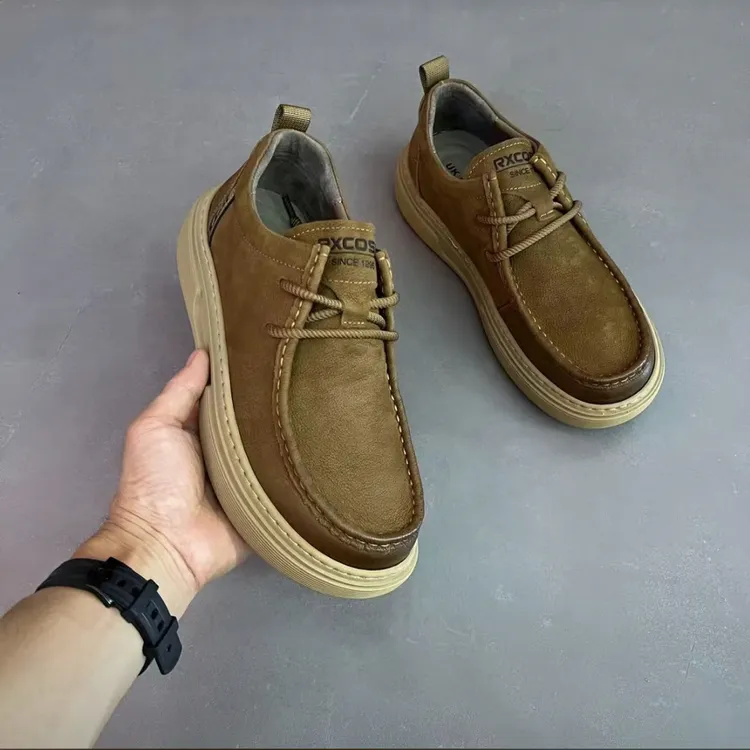 2567【头层牛皮】秋季男士休闲鞋舒适透气耐磨防滑轻便秋季爆款