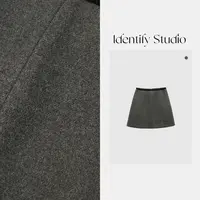 IDENTIFY冬季新款通勤简约百搭羊毛半身裙25AWG112113