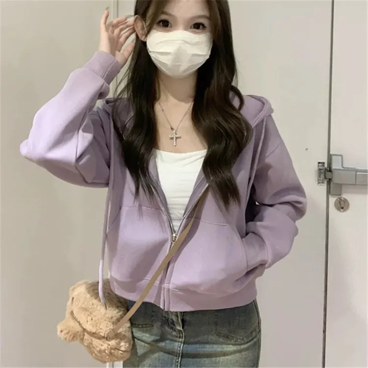 外套女连帽短款2025春秋新款运动拉链爆款休闲上衣棒球服 WT002