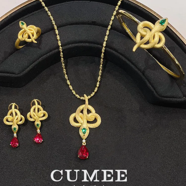 925银戒指 CUMEE 新品 金蛇掐丝工艺 独特设计时尚首饰
