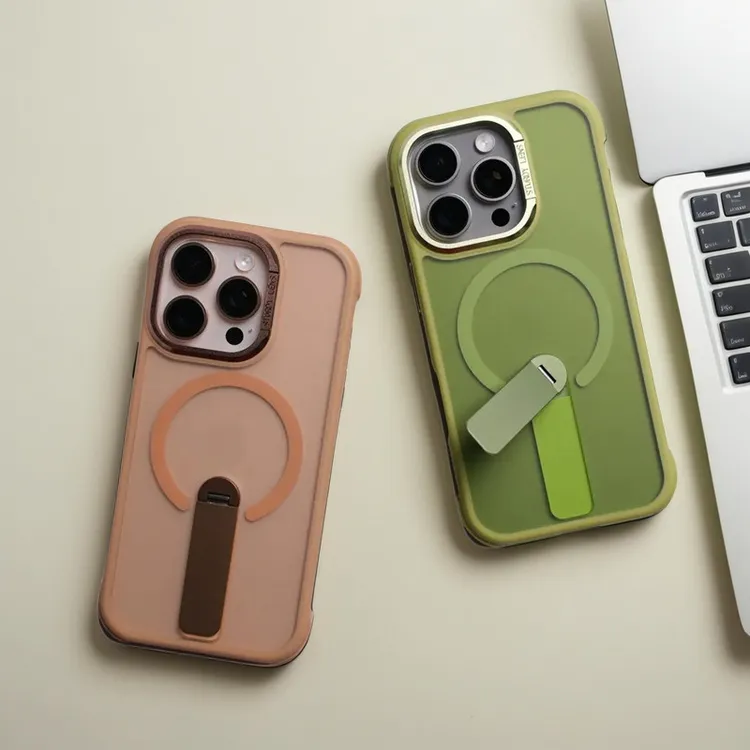 适用苹果16promax手机壳15plus新款防撞磁吸旋转隐形支架14防摔13