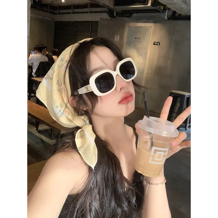方框大脸显瘦太阳眼镜时尚高级感百搭撞色防晒开车墨镜女防紫外线