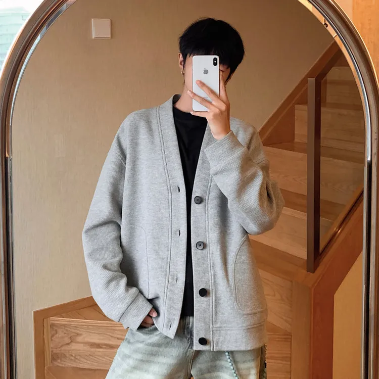 开衫卫衣男外套秋季韩系少年感宽松高级感卫衣外套男百搭潮流