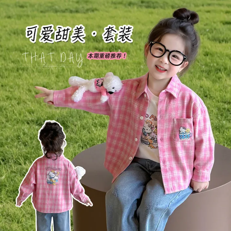 云梦Kids女童春装衬衫纯棉2025新款洋气上衣儿童薄款外套宝宝春秋