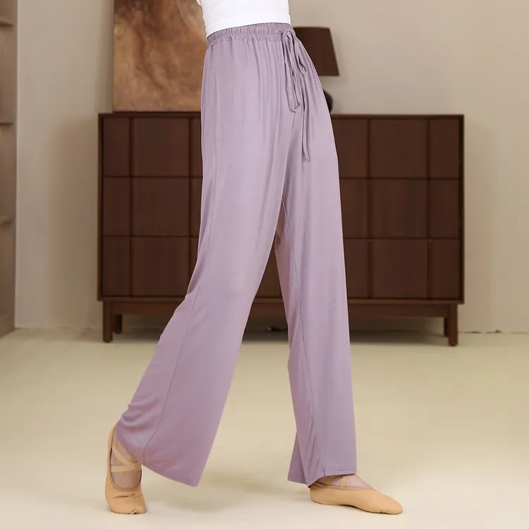 2125常规款莫代尔云朵阔腿裤高腰直筒垂感弹力女现代舞瑜伽练功裤