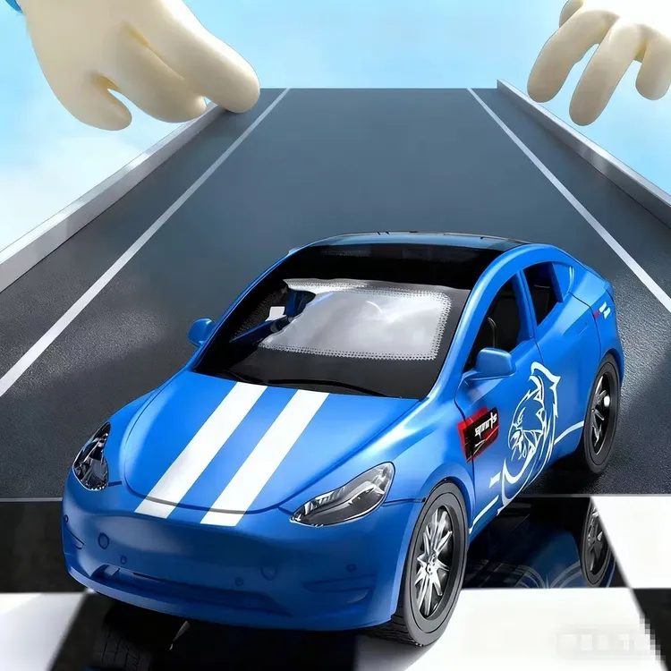 惯性可开门帅气拉花仿真塑料车益智仿真模型小汽车男孩女孩玩具