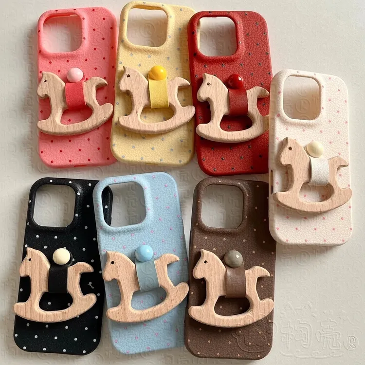 ins风可爱全包tpu手机壳16promax支架搞怪木马卡通创意防摔