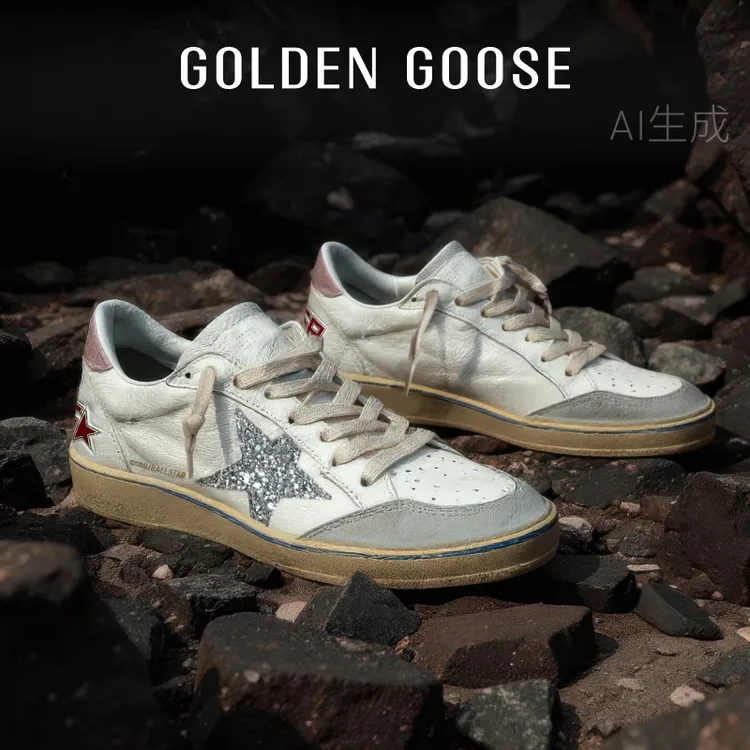 【粉彩风】Golden Goose女Ball Star亮片星粉尾运动休闲脏脏鞋GGDB商品图