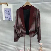9077【凡家衣橱】秋季新款条纹短款外套宽松休闲长袖气质撞色拼接