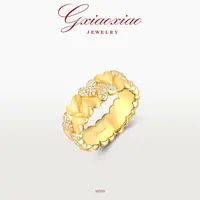 G XIAOXIAO 镀K金 轻奢气质高级简约百搭拉丝爱心戒指 ND50