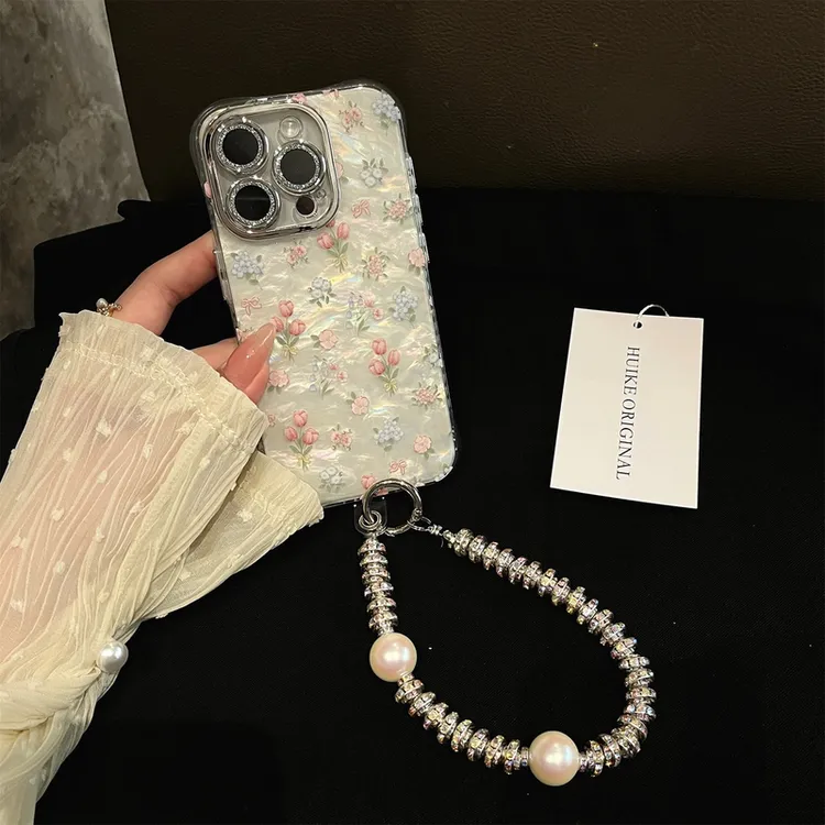 贝母花朵春夏适用华为苹果16手机壳iPhone15/14/13promax女镜头膜