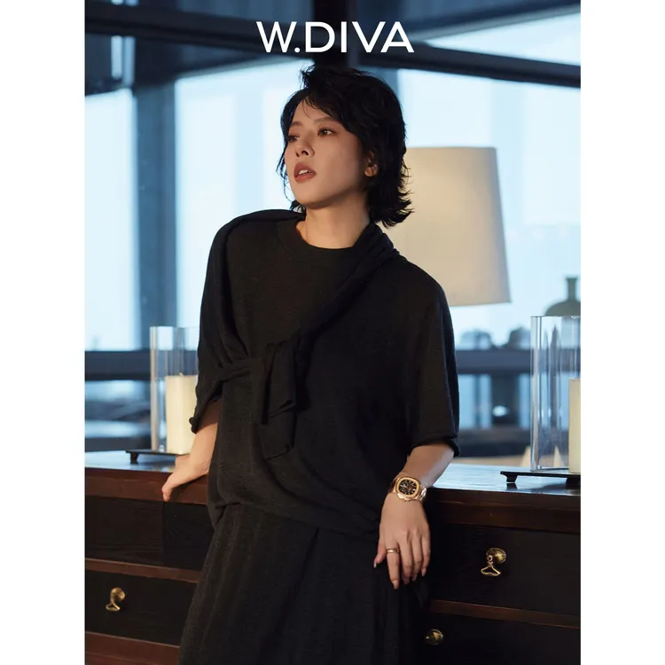W.Diva【感恩套装】绵羊毛套装休闲智性松弛感慵懒风女装53D222511