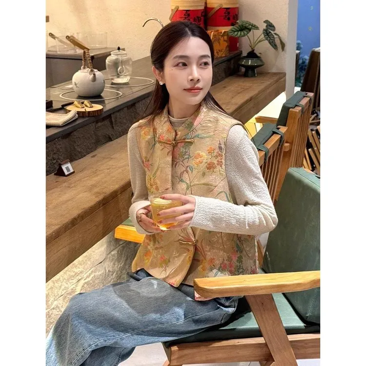 SS29新中式国风马甲女2025新款春今年流行的漂亮洋气独特别致马夹