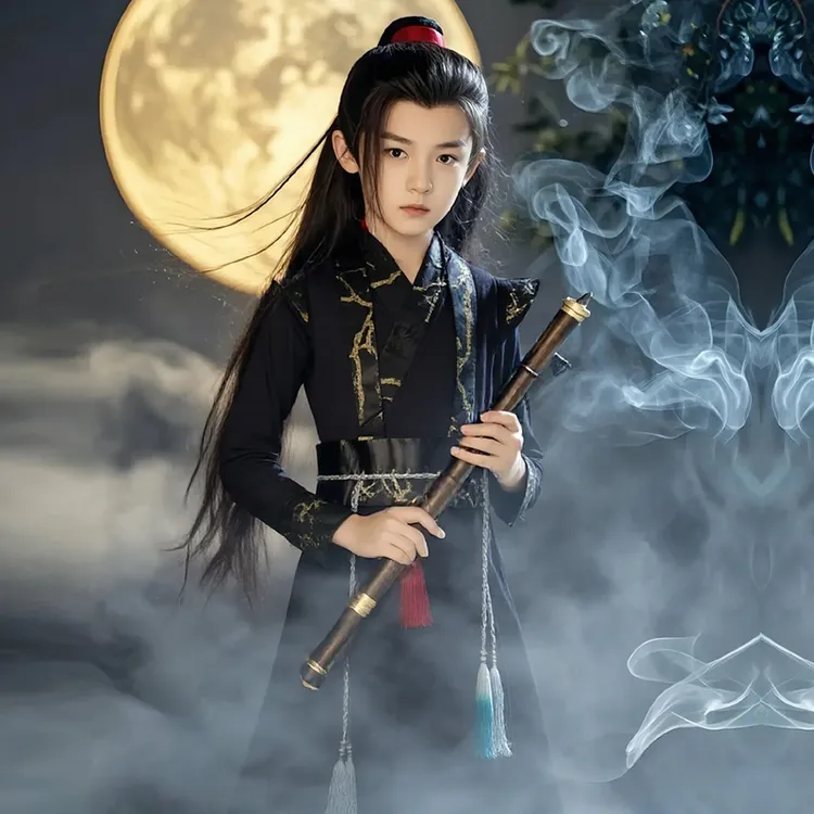 国庆节穿搭男童汉服中国风古风帅气幼儿园中秋节汉服武侠古装唐装